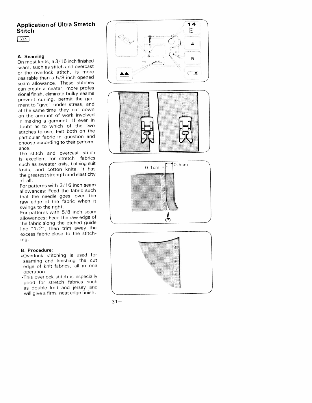 White 1781 manual Ultra, Gar, Application Stitch 