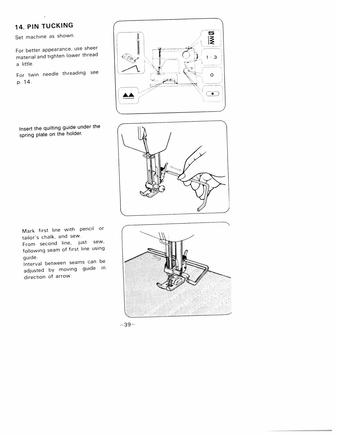 White 1781 manual PIN Tucking 