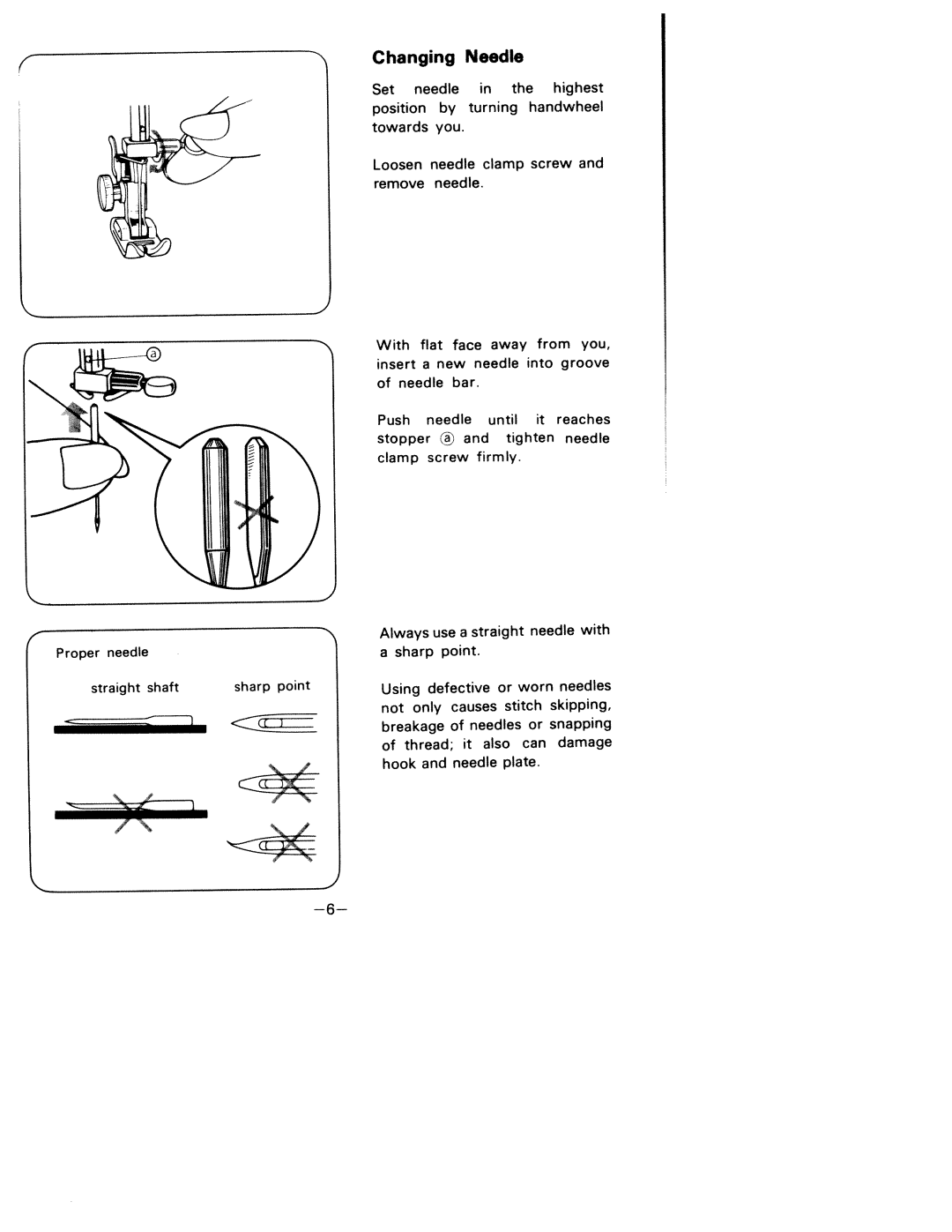 White 1927 manual Changing Needle 