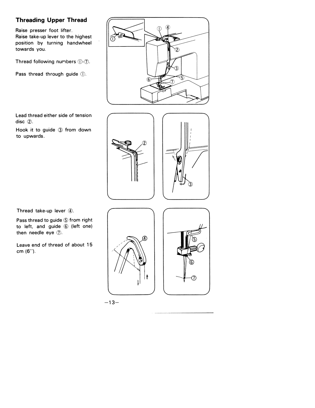 White 1927 manual Threading Upper Thread, Thread following numbers 1D 