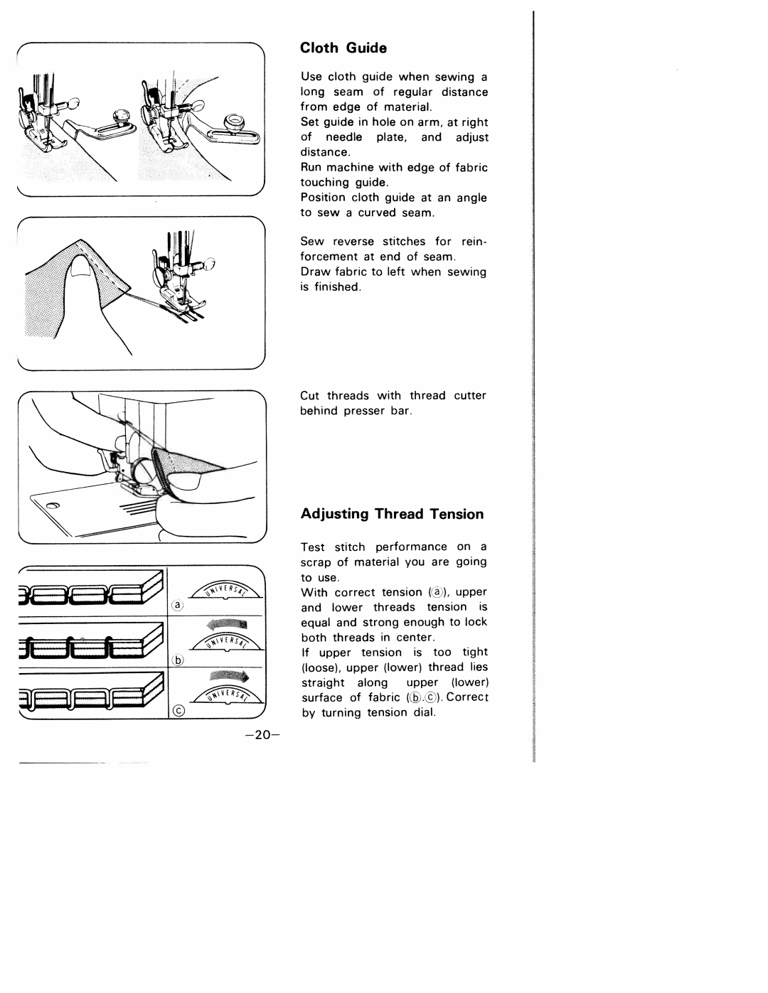 White 1927 manual Cloth, Adjusting Thread Tension, Guide 