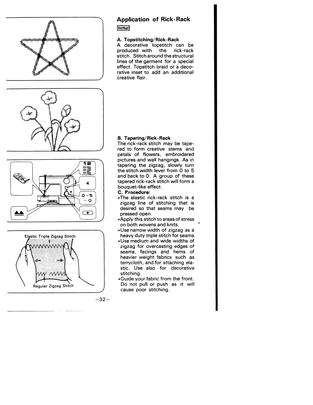 White 1927 manual Application, Rick-Rack, Tape 