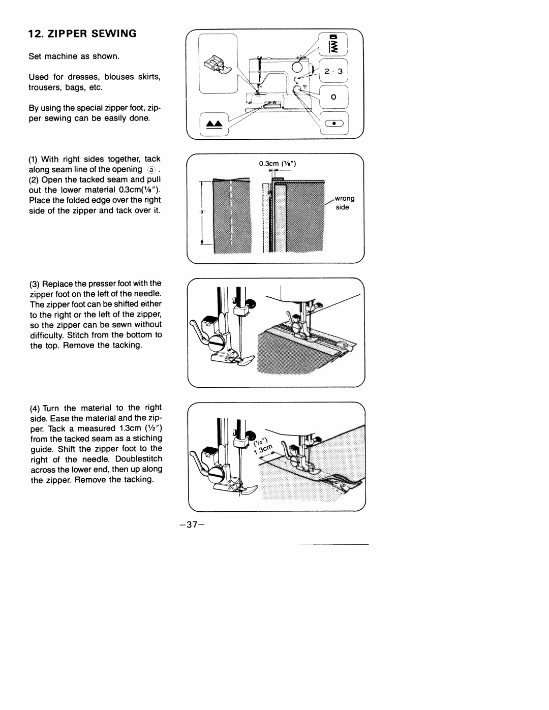 White 1927 manual Zipper Sewing 