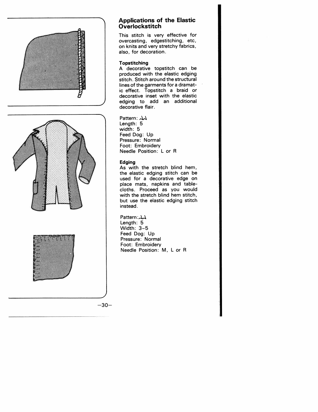White 1927 manual Applications of the Elastic Overlockstitch 