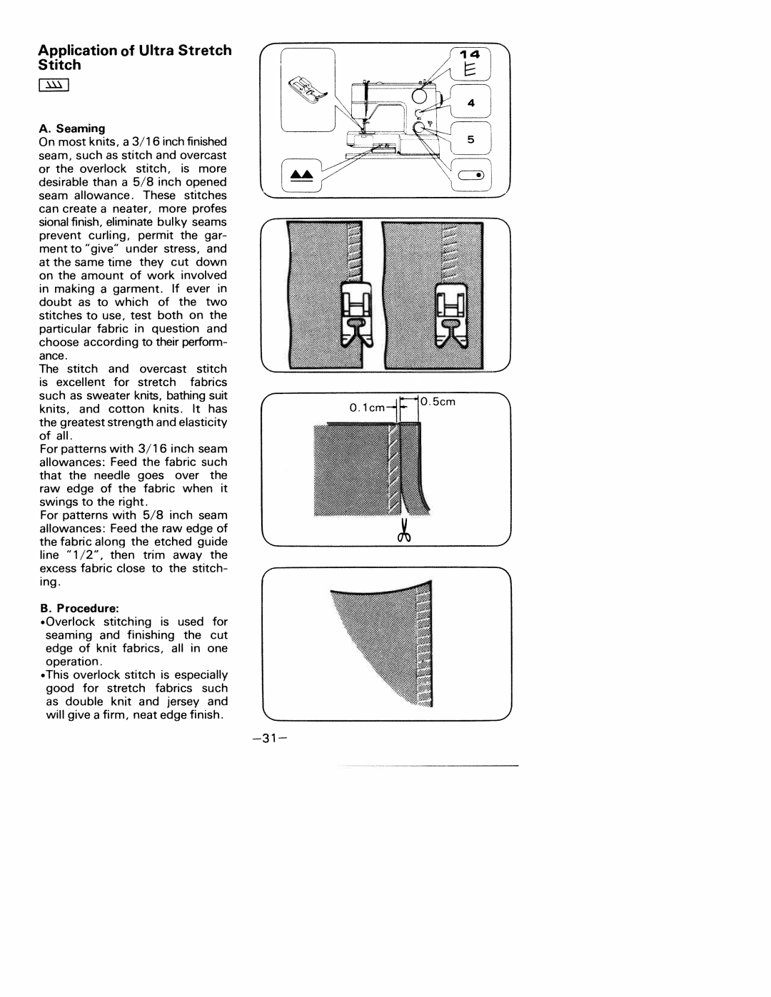 White 1927 manual Stitch, Application of Ultra Stretch 