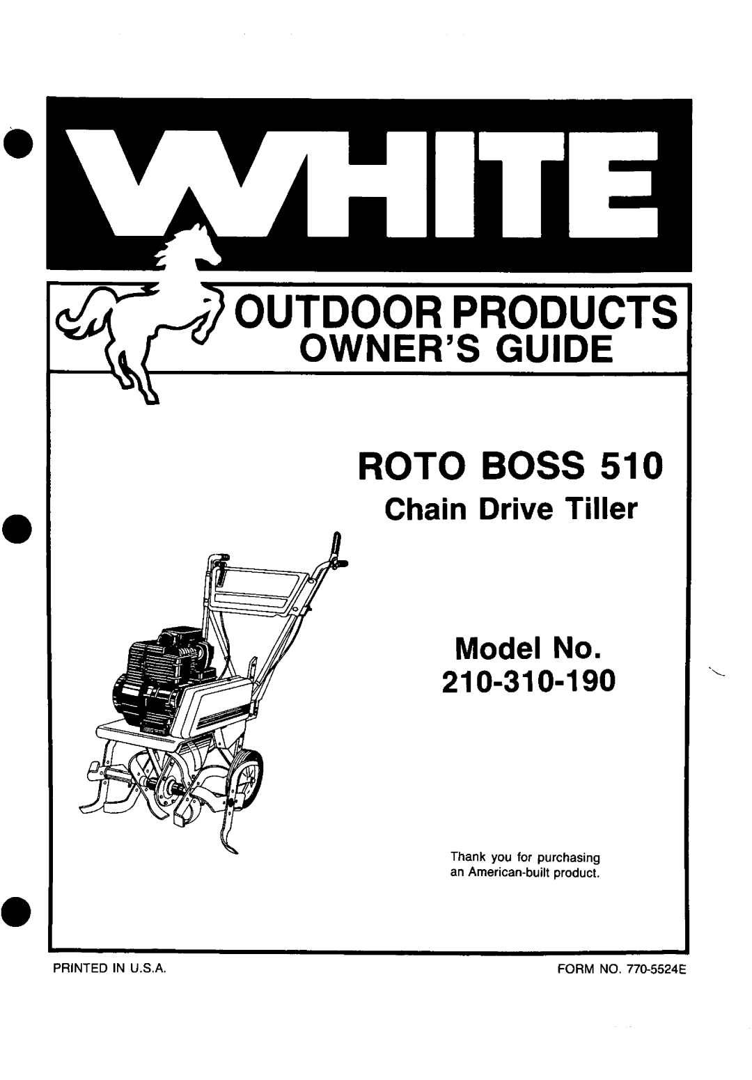 White 210-310-190 manual 