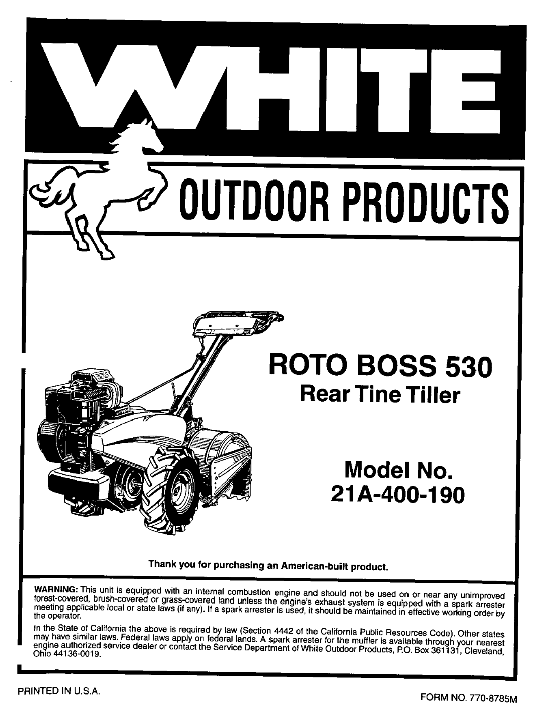 White 21A-400-190 manual 