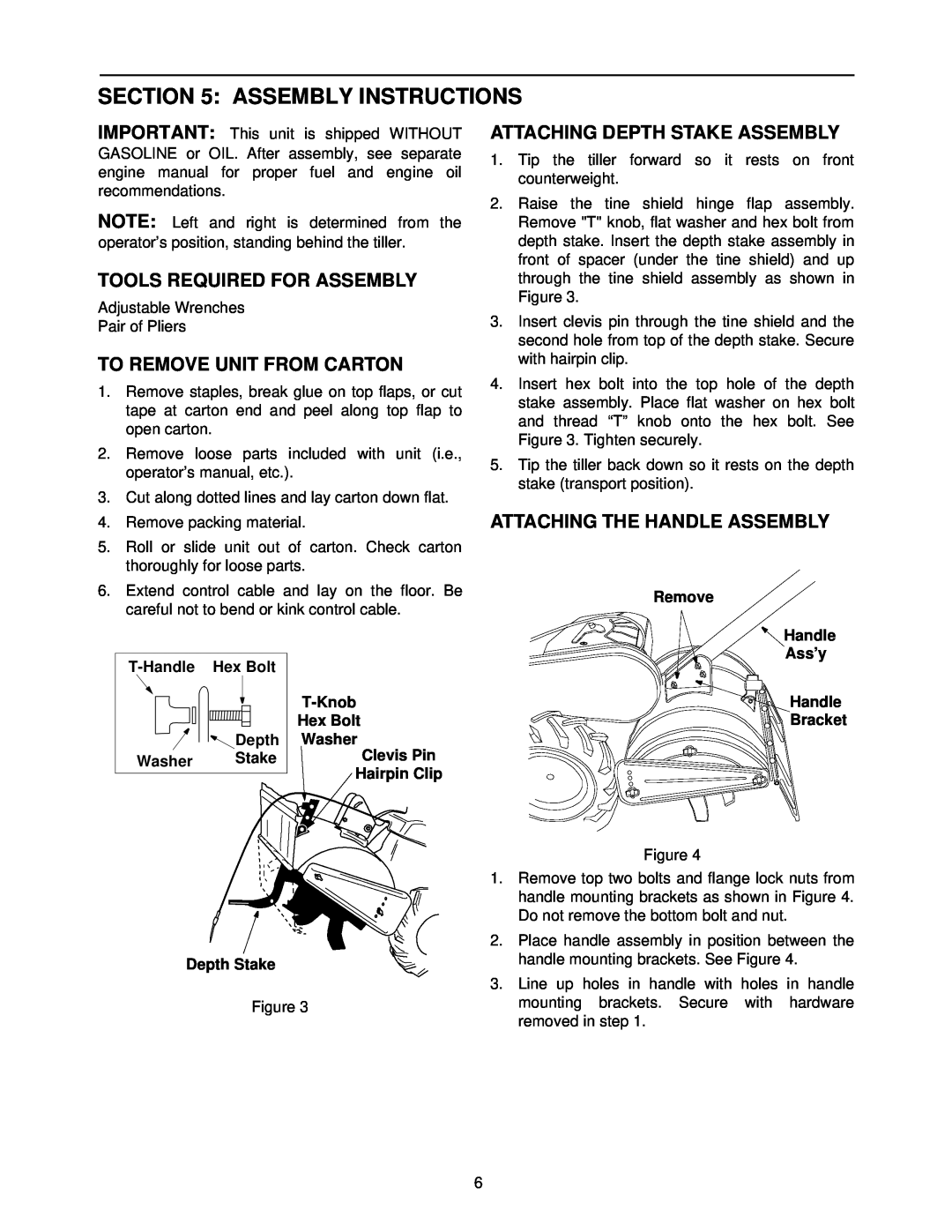 White 21A-458B190 manual Assembly Instructions, Tools Required For Assembly, To Remove Unit From Carton 