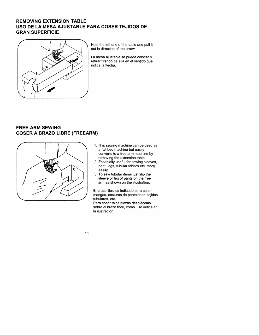 White 2200 manual FREE-ARM Sewing Coser a Brazo Libre Freearm 