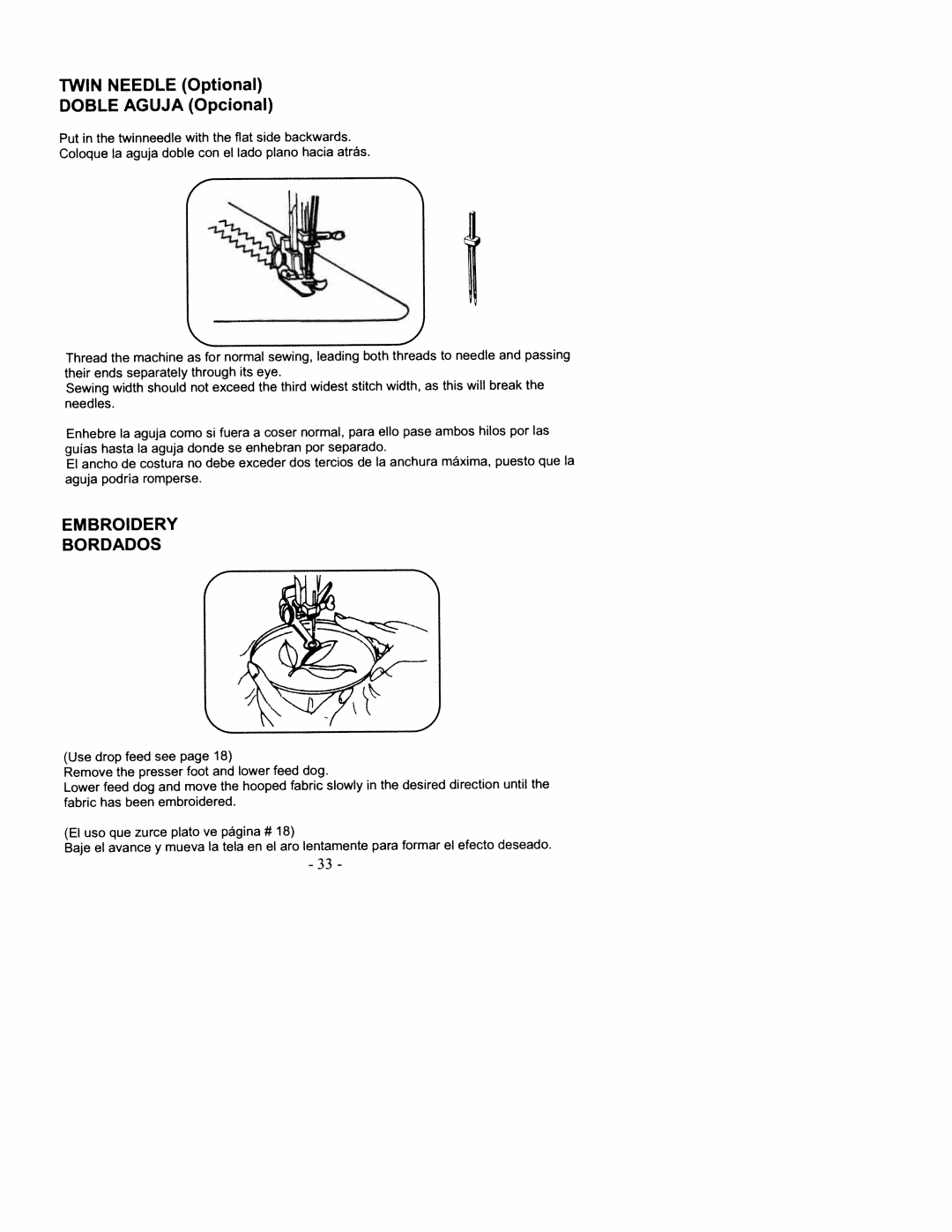 White 2200 manual Doble, Embroidery Bordados 