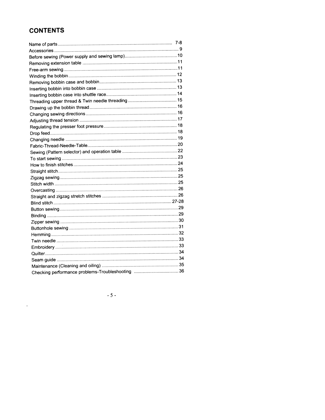 White 2200 manual Contents 