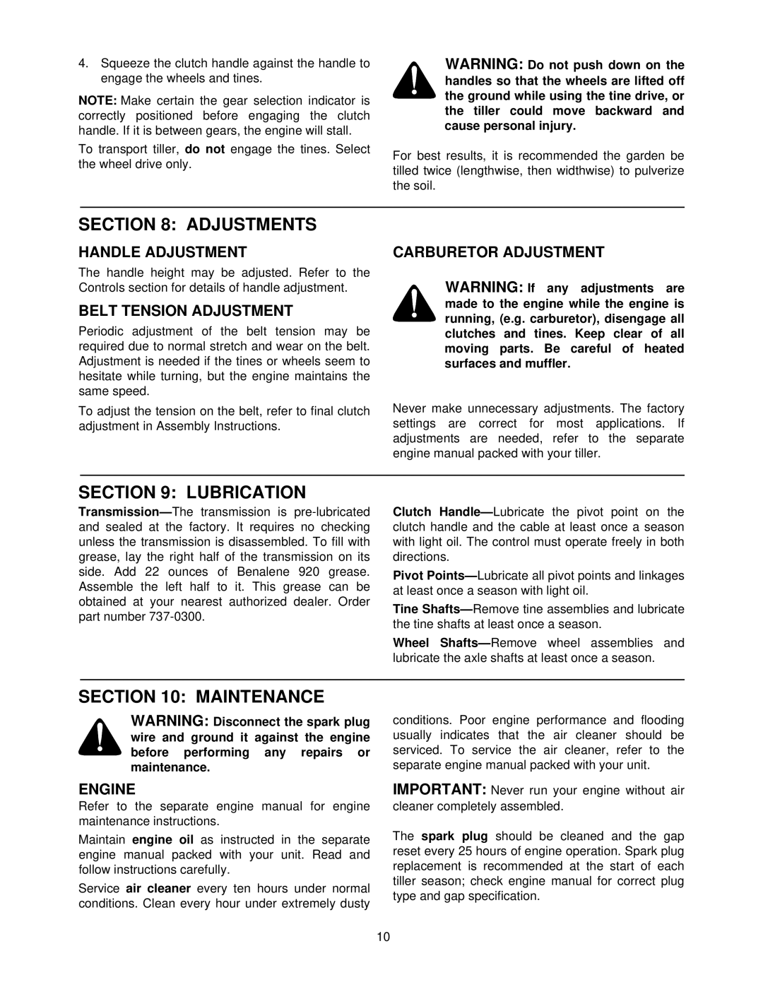 White 414 manual Adjustments, Lubrication, Maintenance 