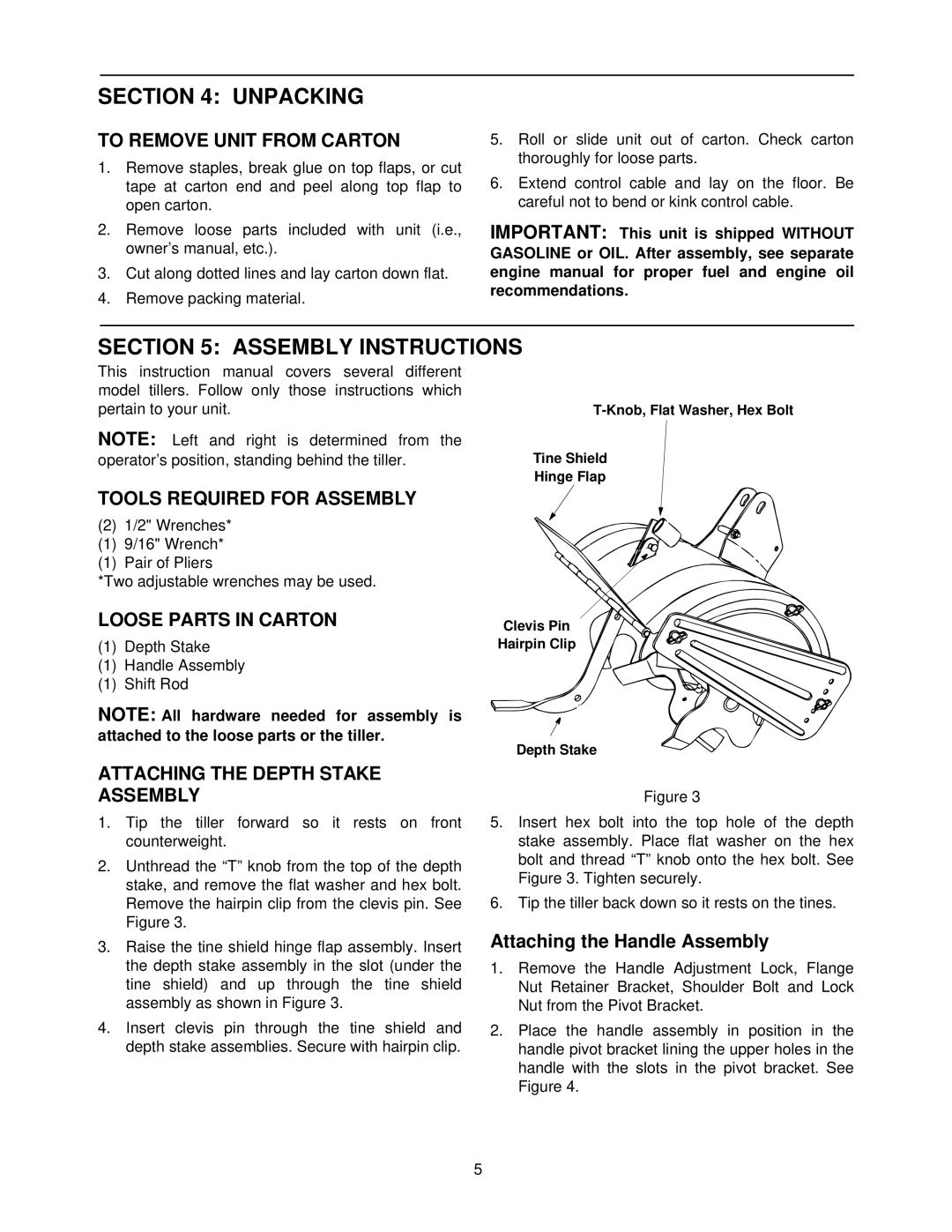 White 414 manual Unpacking, Assembly Instructions 