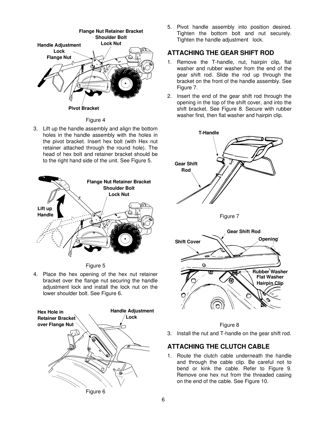 White 414 manual Attaching the Gear Shift ROD, Attaching the Clutch Cable 