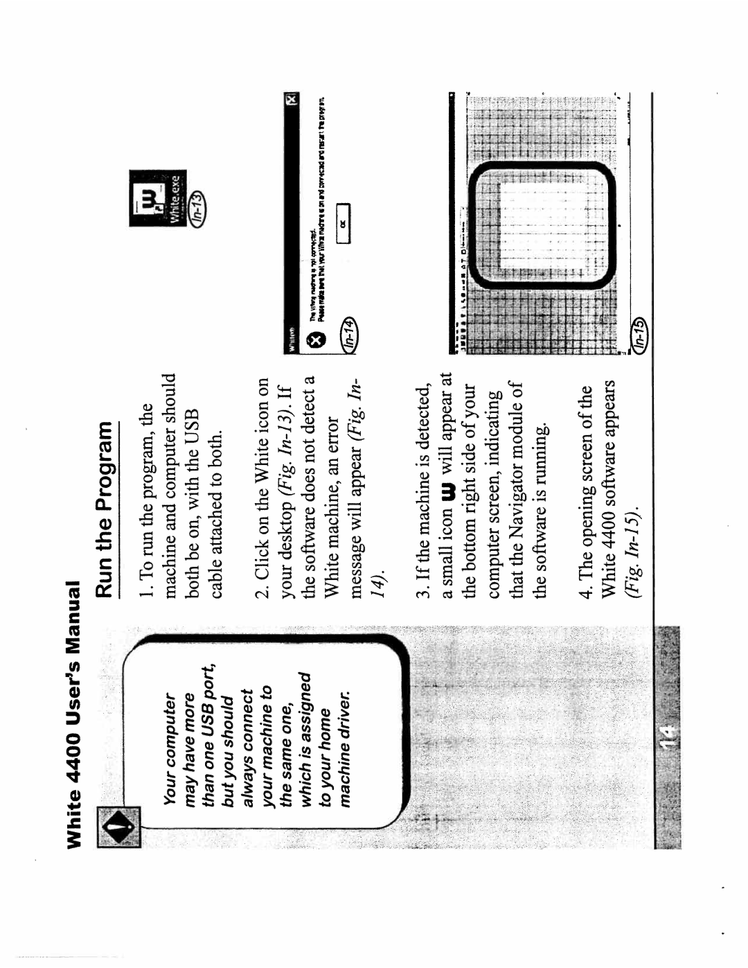 White 4400 instruction manual Run the Program, White User’s Manual 