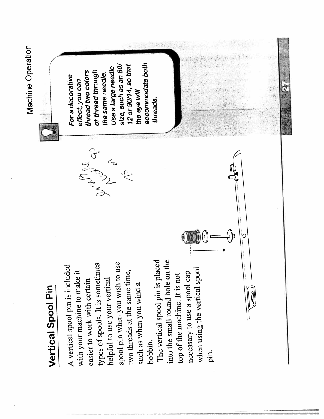 White 4400 instruction manual Pin Spool 