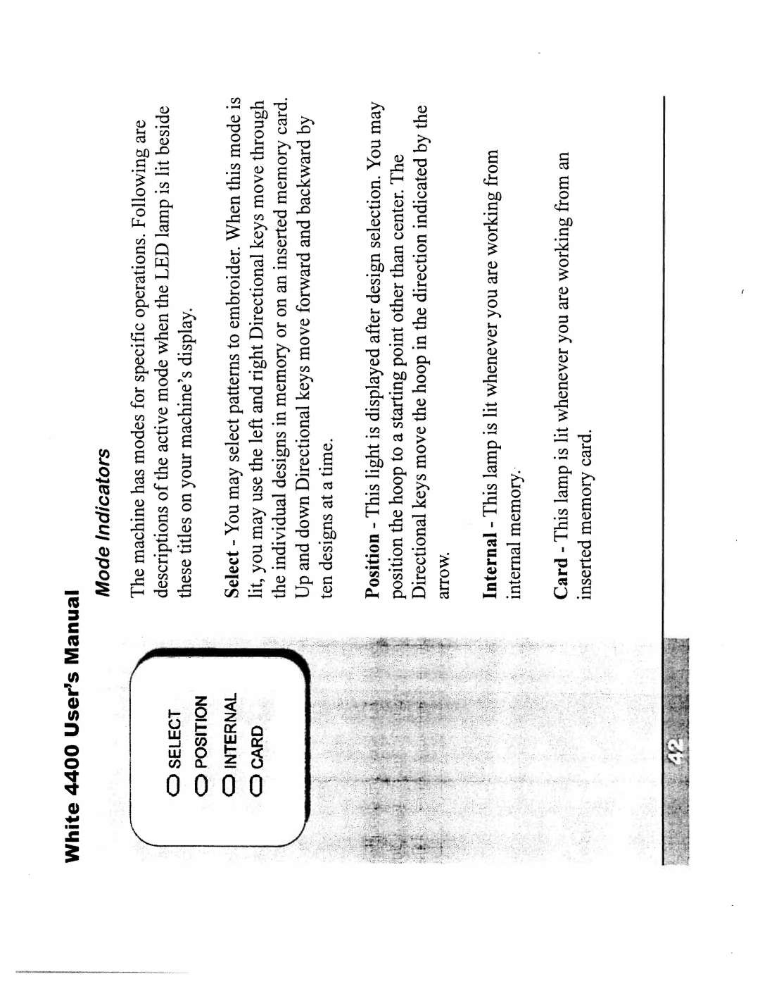 White instruction manual White 4400 User’s Manual Mode Indicators 