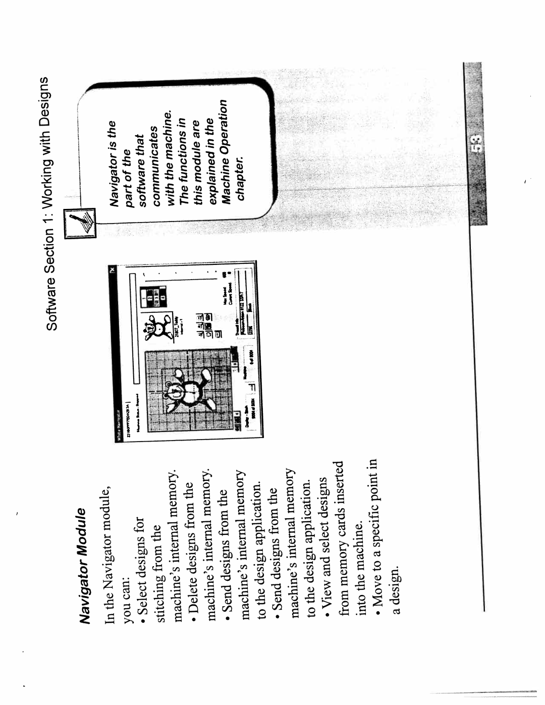 White 4400 instruction manual Designs With Working Section, Navigator 