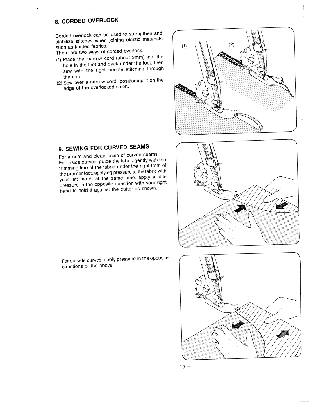 White 634D manual For Curved Seams 