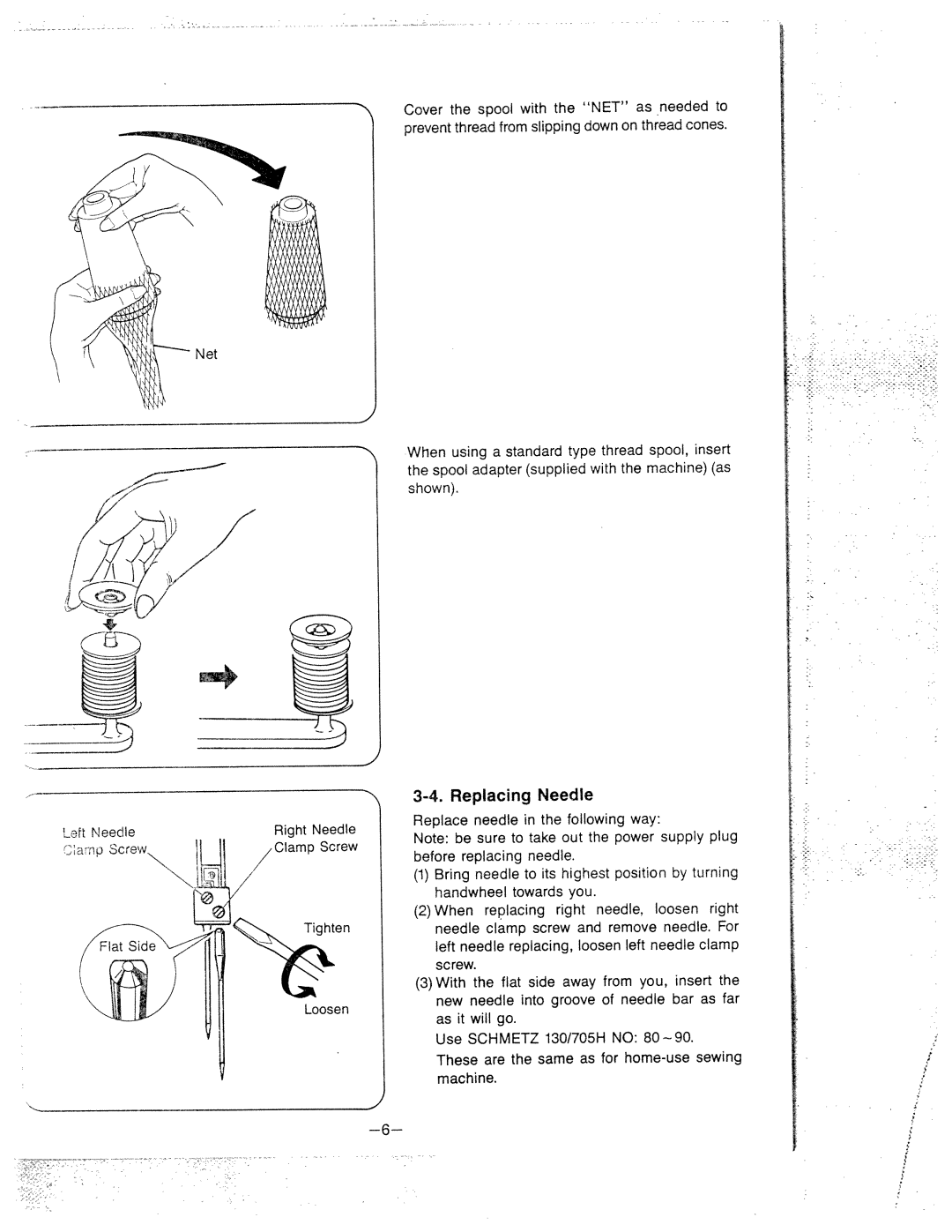 White 834DW manual Replacing Needle, Needed, Same 