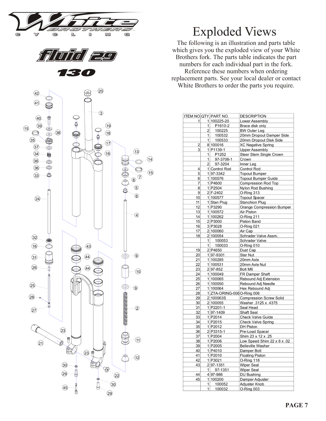 White fluid 29 130 manual Exploded Views 