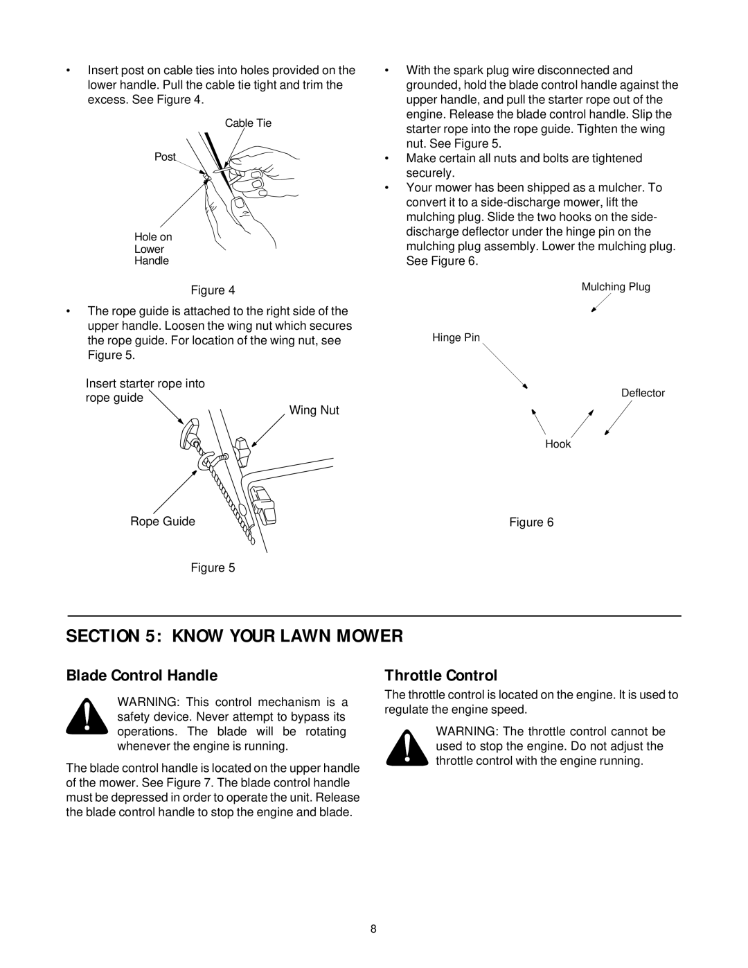 White LC-106, LC-40 manual Know Your Lawn Mower, Blade Control Handle 