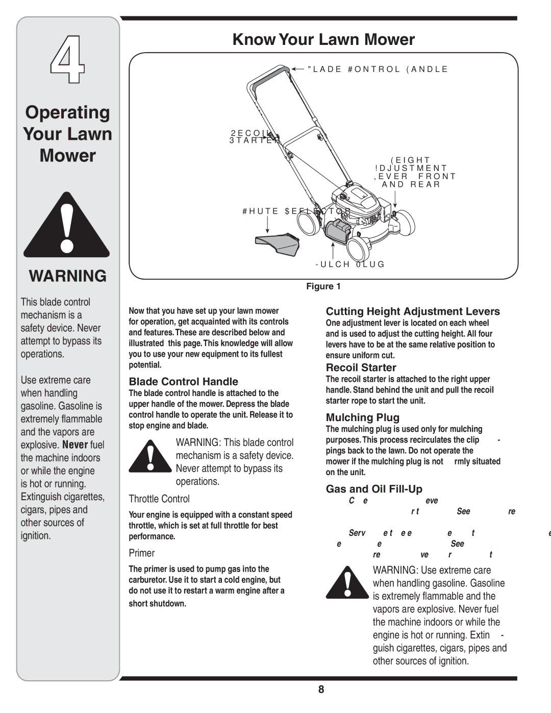 White Outdoor 105 warranty Operating Your Lawn Mower, Know Your Lawn Mower 