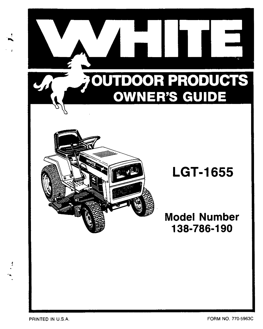 White Outdoor 138-786-190 manual 