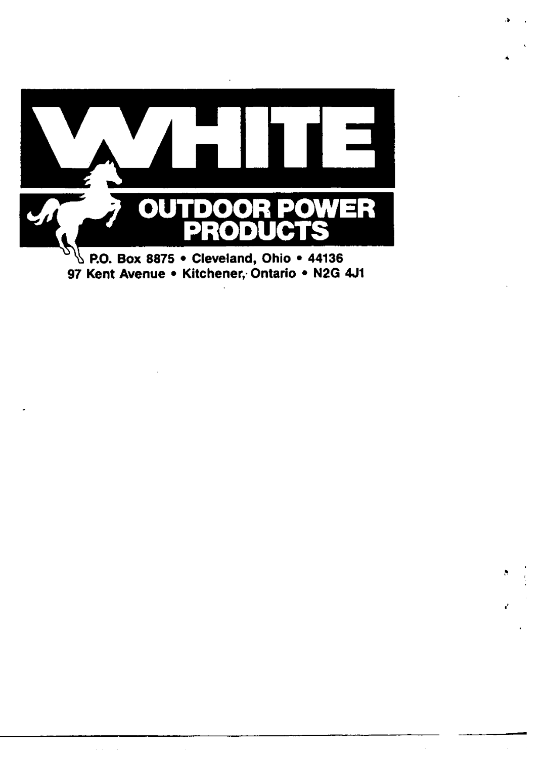 White Outdoor 138-786-190 manual 