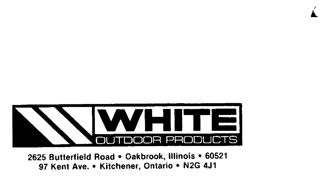 White Outdoor 215-310-190 manual 