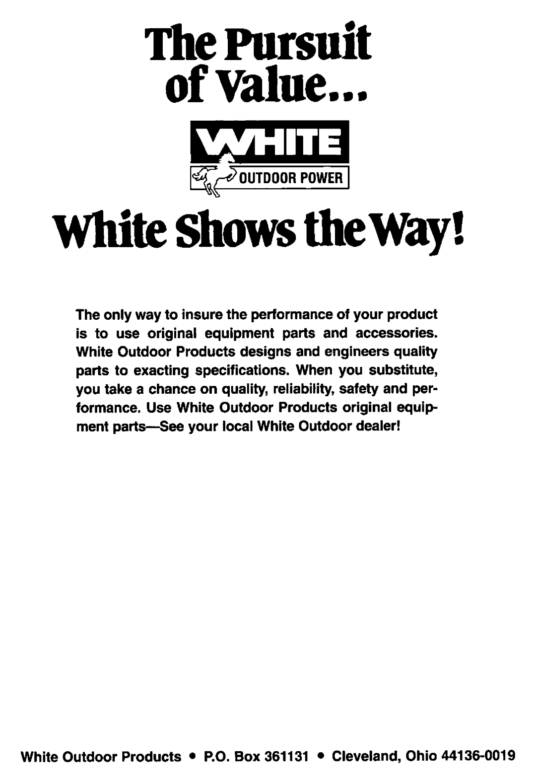 White Outdoor 215-410-190 manual 