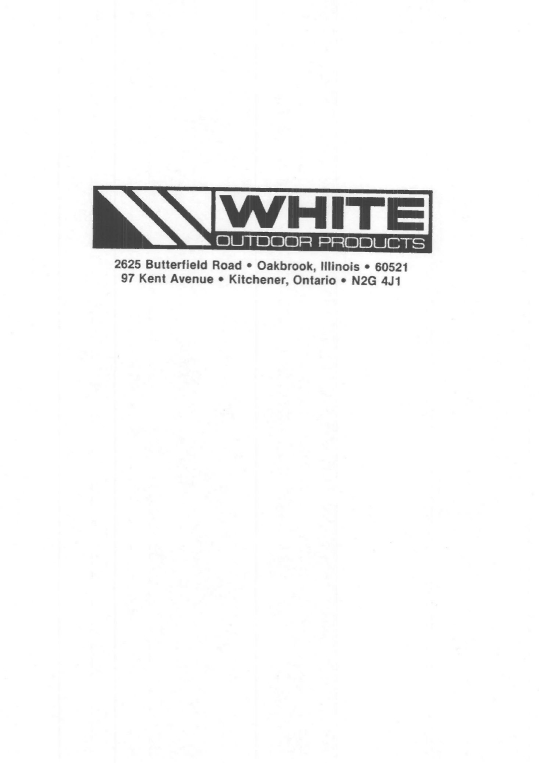 White Outdoor 215-418-190 manual 