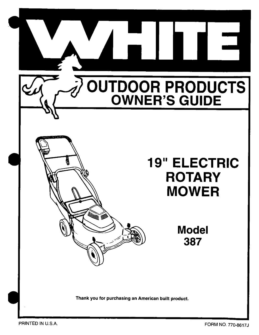 White Outdoor 387 manual 
