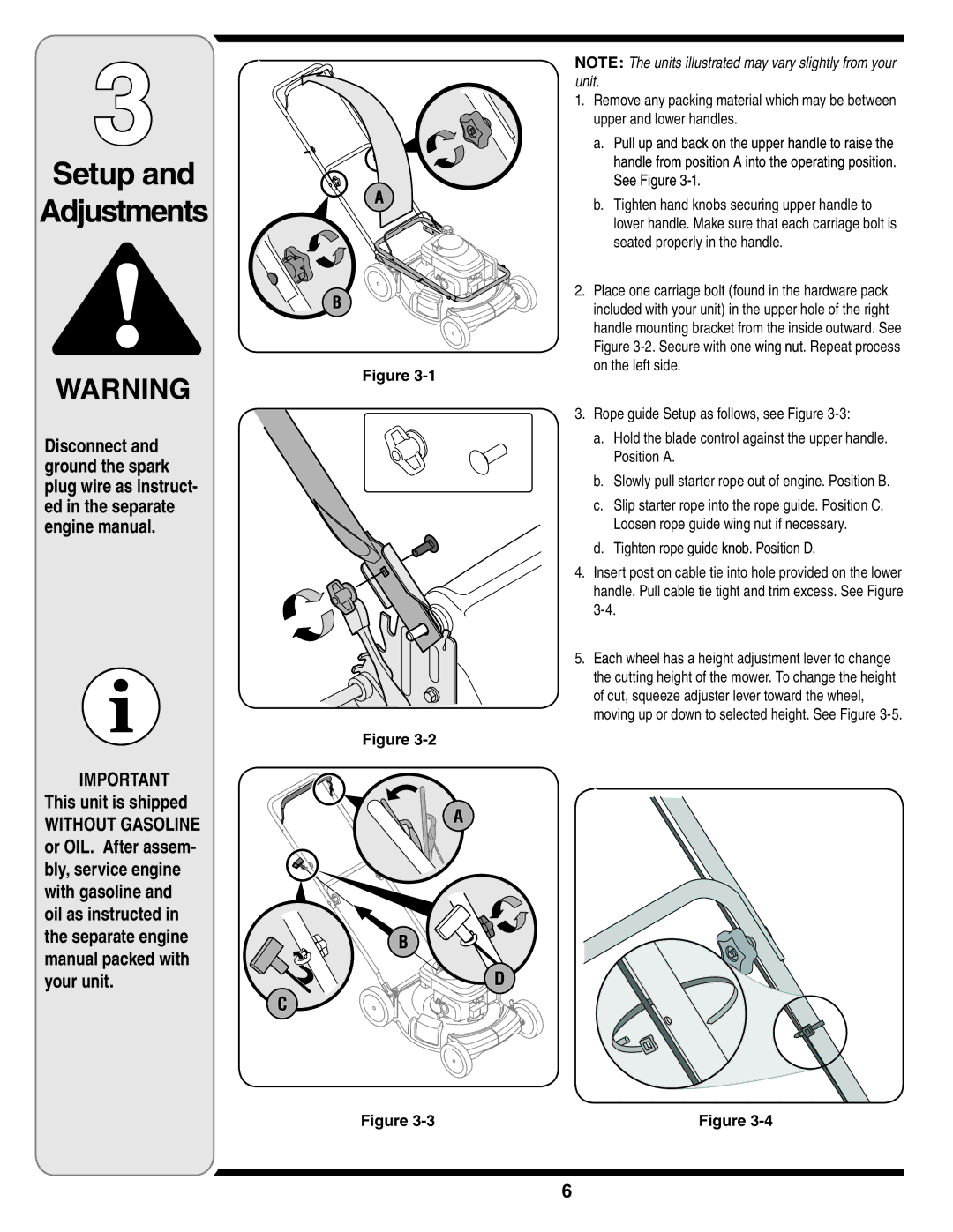 White Outdoor 400 warranty Setup Adjustments a 