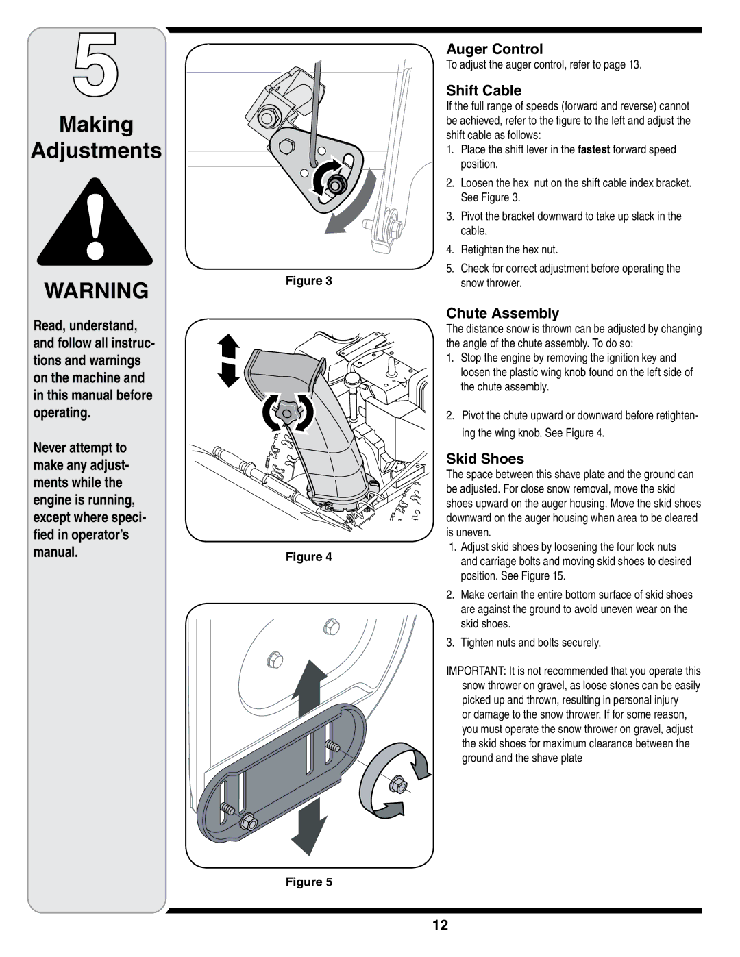 White Outdoor 769-01923A warranty Making Adjustments, Shift Cable 