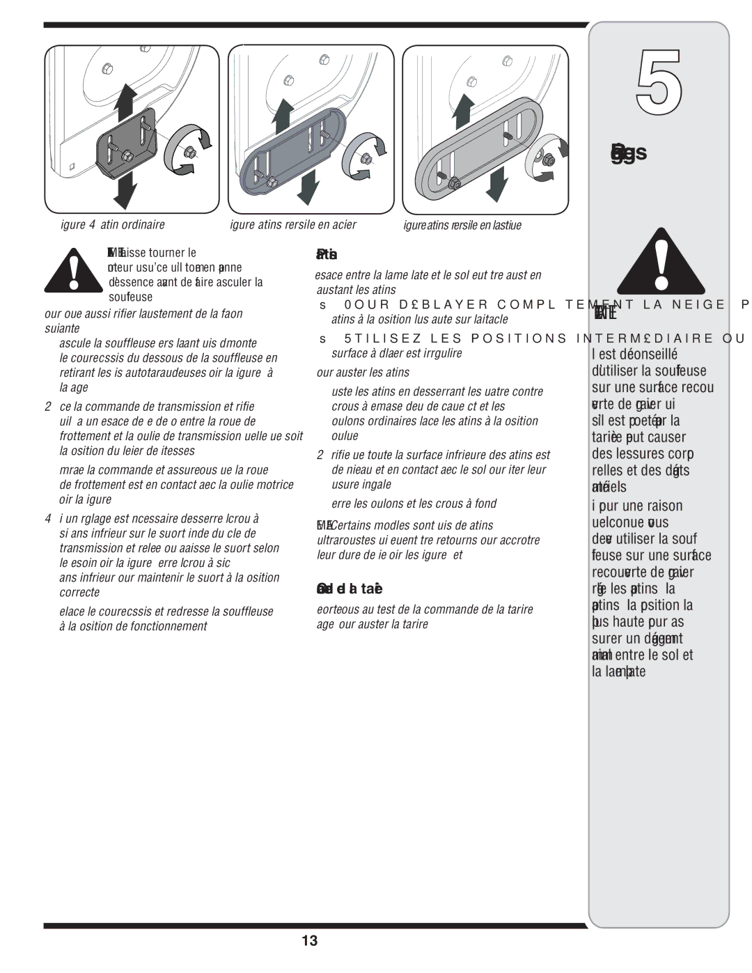 White Outdoor 769-04211 warranty Réglages 