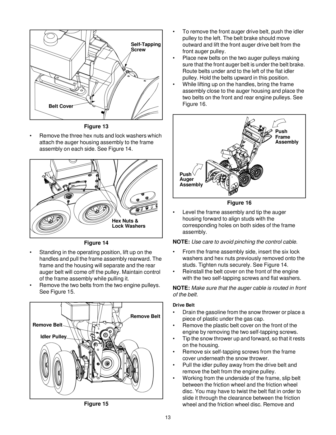 White Outdoor 855 manual Drive Belt 