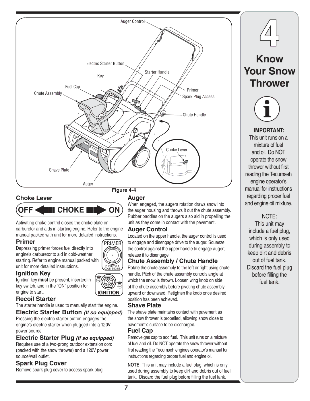 White Outdoor 9235 warranty Know, Your Snow Thrower 