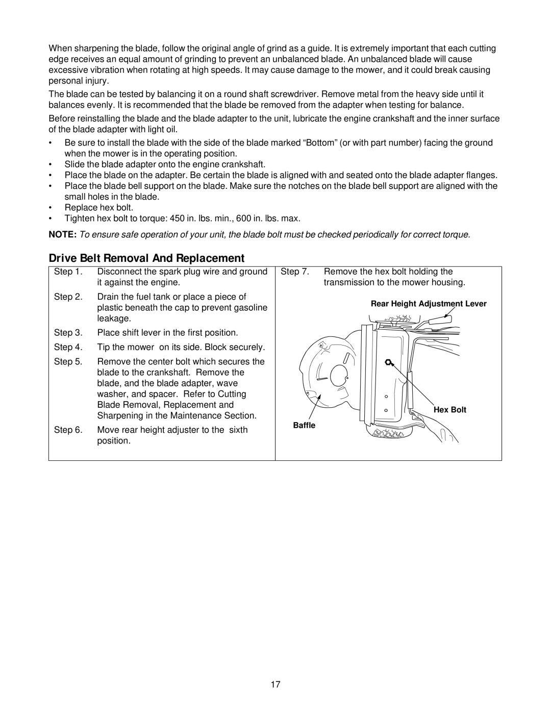 White Outdoor E960-E969, 960-969, 950-959 manual Drive Belt Removal And Replacement 