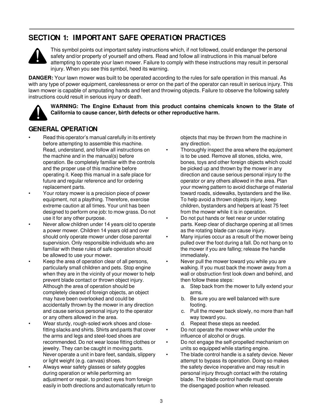 White Outdoor HW-656 manual Important Safe Operation Practices, General Operation 