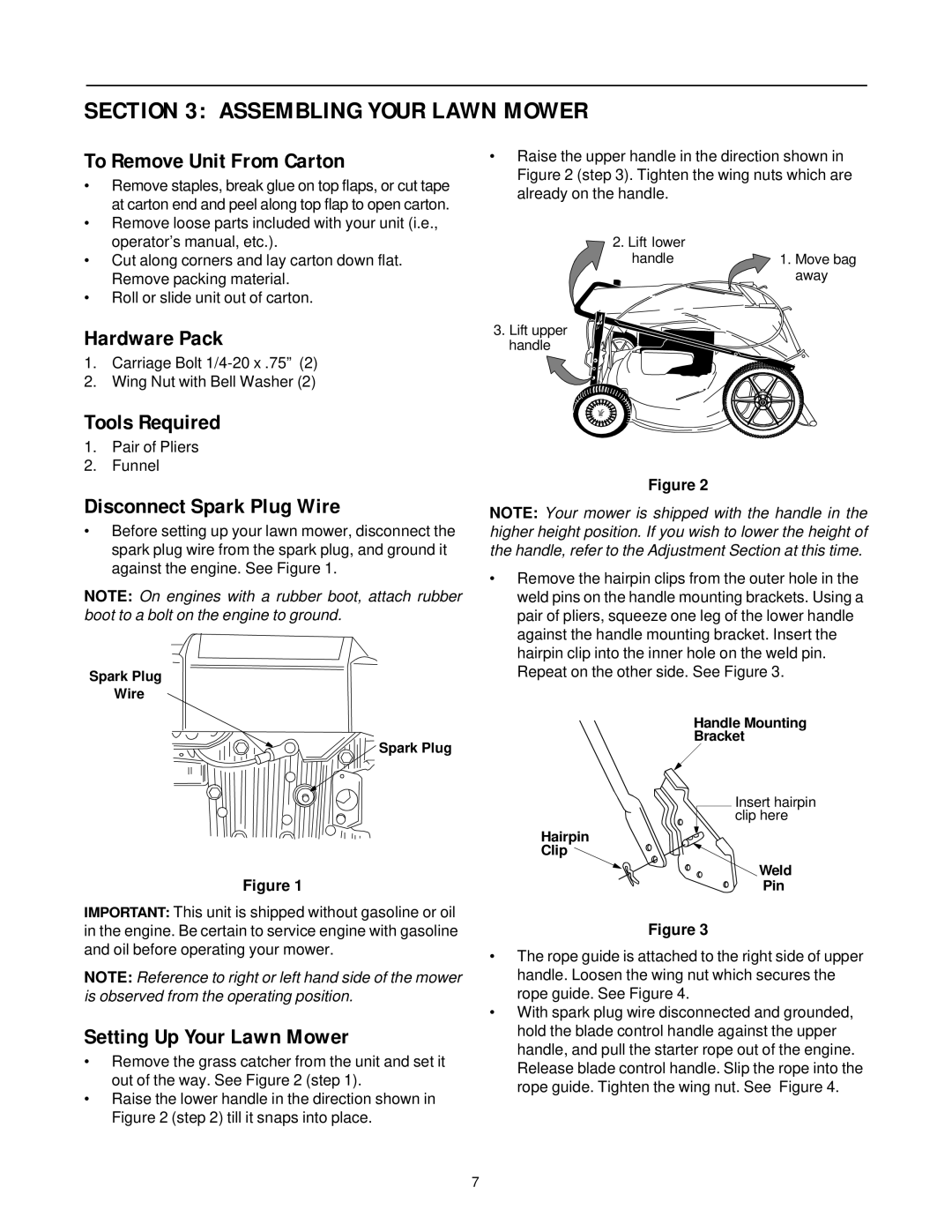 White Outdoor HW-656 manual Assembling Your Lawn Mower 