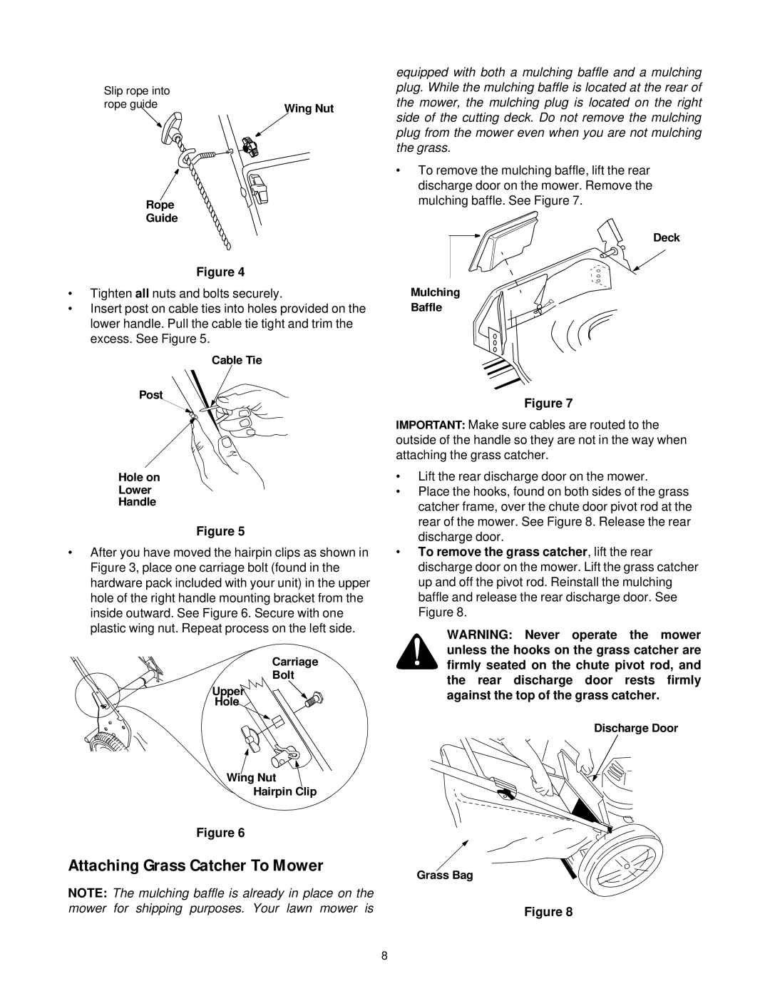 White Outdoor HW-656 manual Attaching Grass Catcher To Mower 