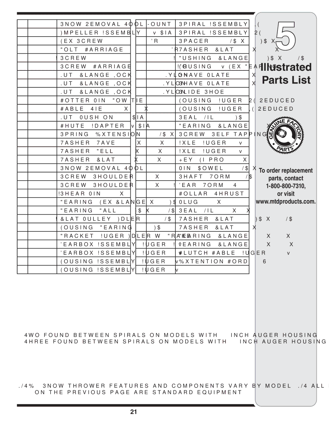 White Outdoor L-Syle warranty Illustrated Parts List, To order replacement Parts, contact Or visit 