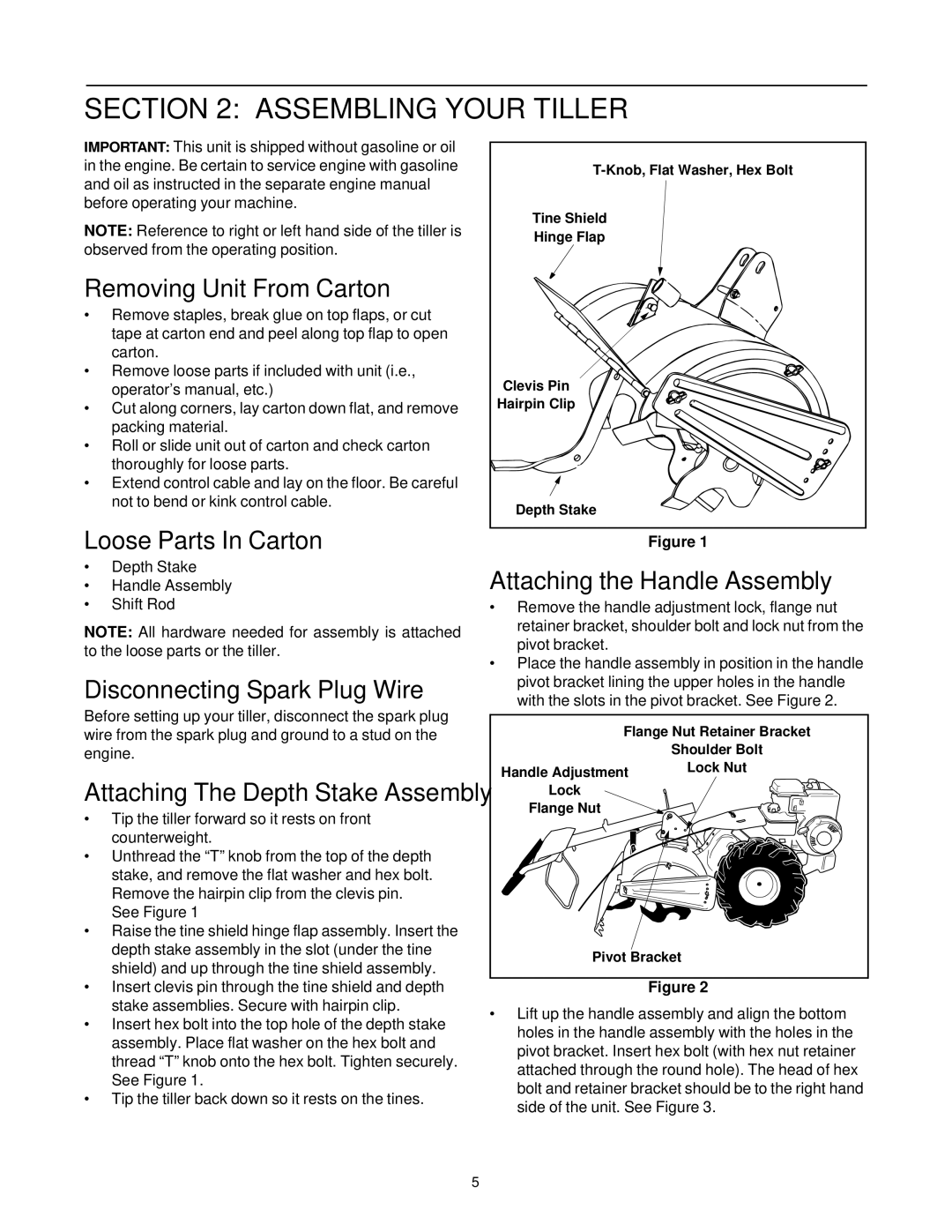 White Outdoor RB-530 manual Assembling Your Tiller, Removing Unit From Carton, Loose Parts In Carton 