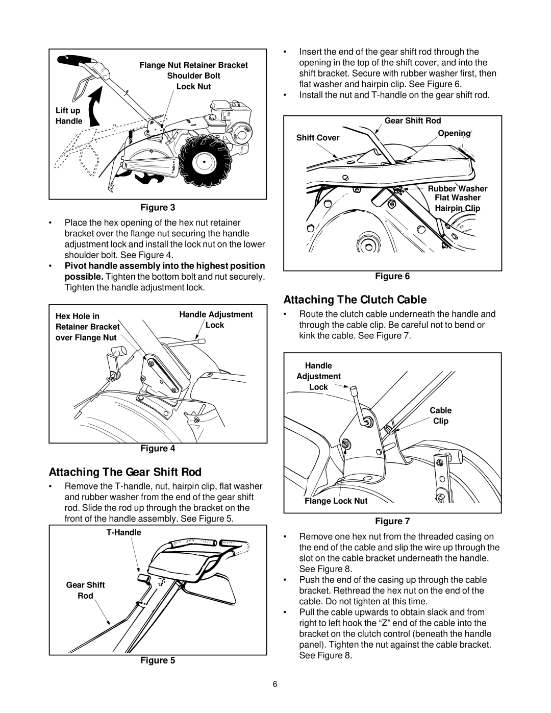 White Outdoor RB-530 manual Attaching The Clutch Cable, Attaching The Gear Shift Rod 