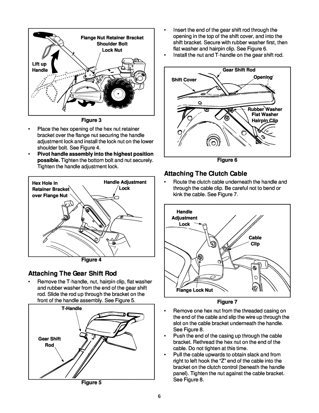 White Outdoor RB-530 manual Attaching The Clutch Cable, Attaching The Gear Shift Rod 