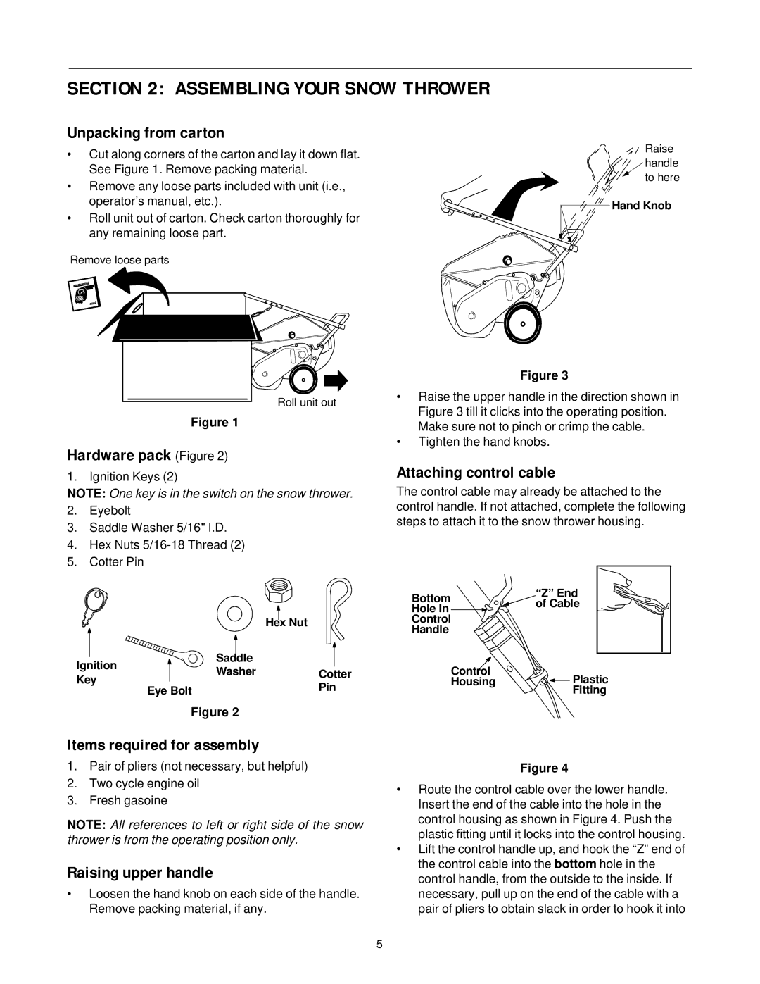 White Outdoor SB 45 manual Assembling Your Snow Thrower 