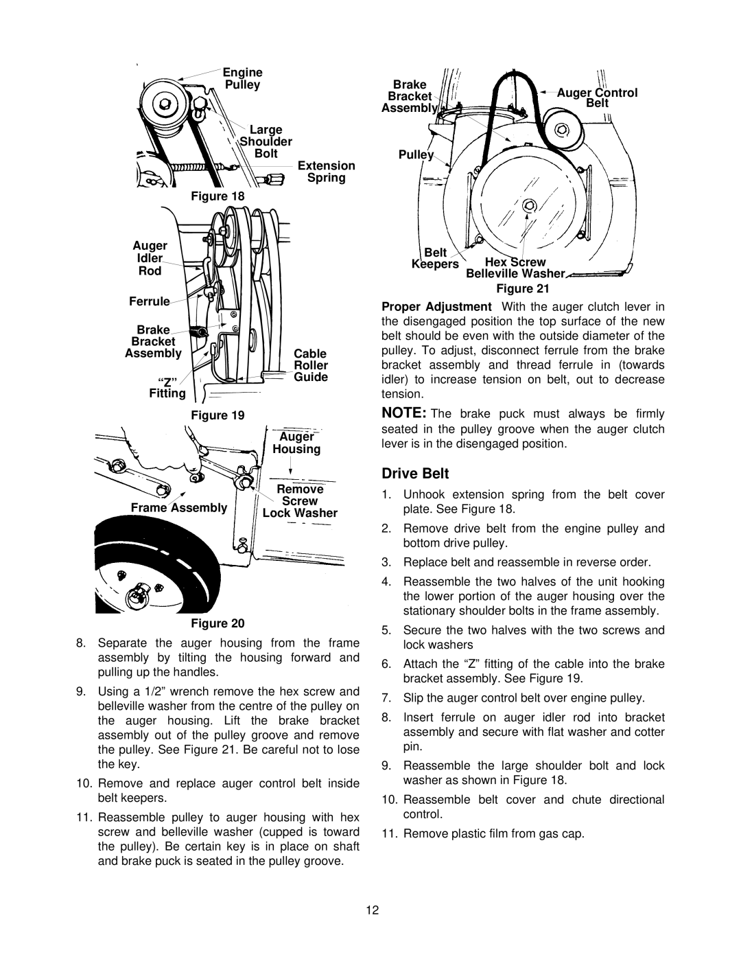 White Outdoor SB1350W manual Drive Belt 