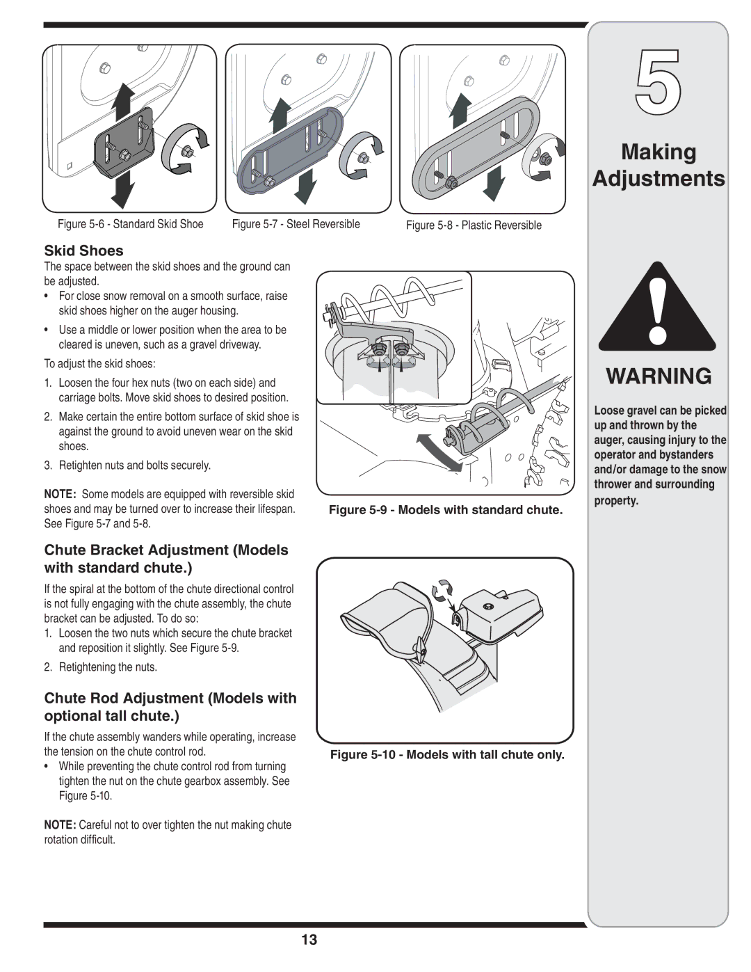 White Outdoor Two Stage Snow Blower warranty Chute Bracket Adjustment Models with standard chute, Property 