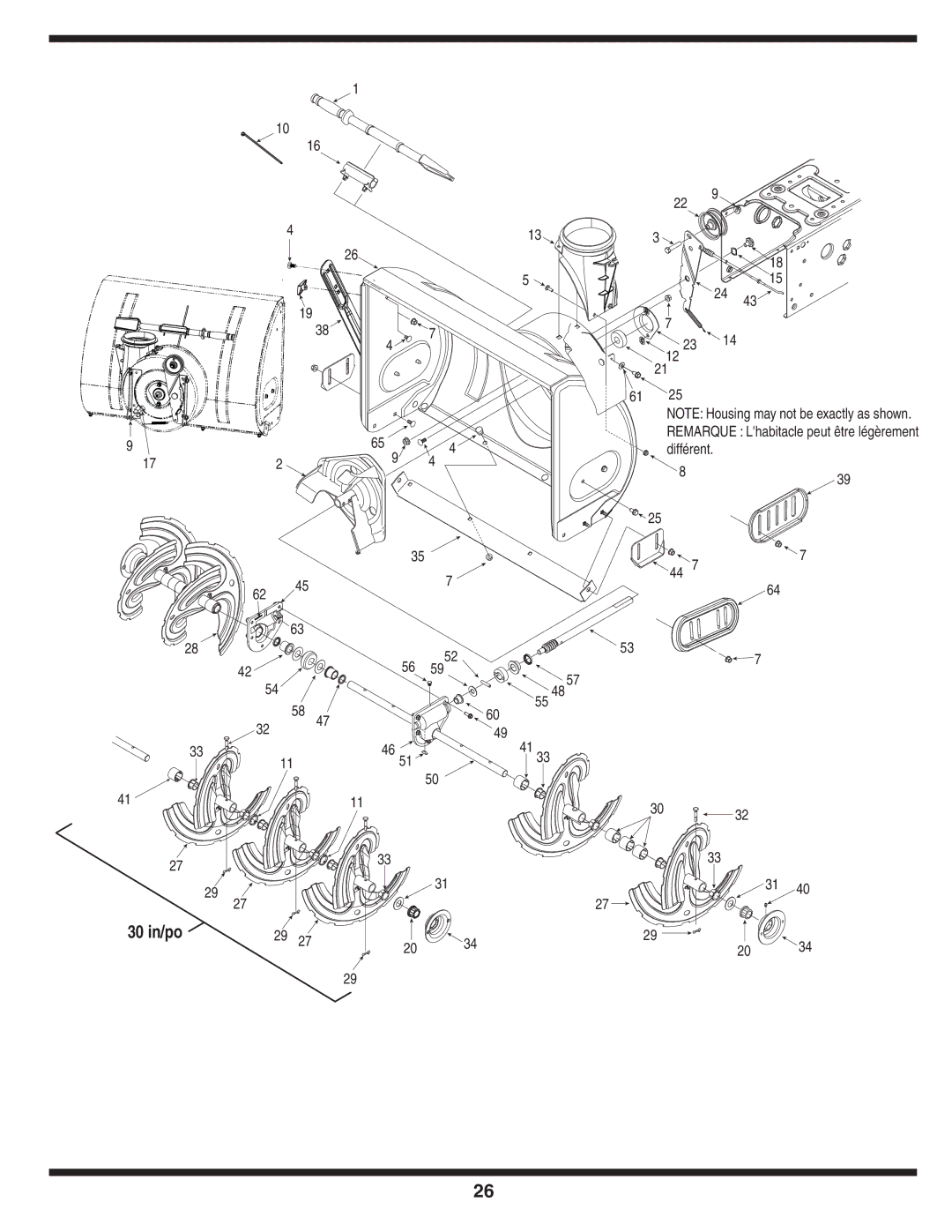 White Outdoor Two Stage Snow Blower warranty 30 in/po, Remarque Lhabitacle peut être légèrement différent 5952 